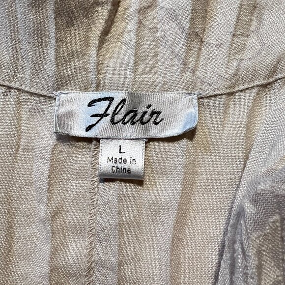 Flair Women's Size Large Button-Down Shirt – Cotton Blend with Lace & wrinkled - Picture 9 of 13